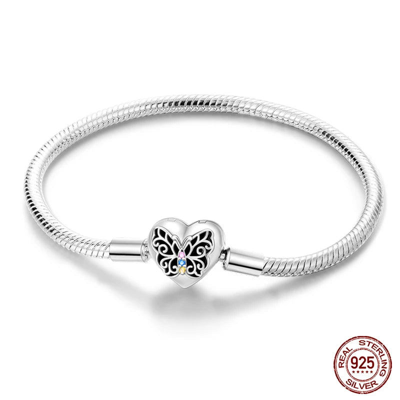 Armband Silber 925 mit Stern Mond Sonne und Grünem Zirkon Charm