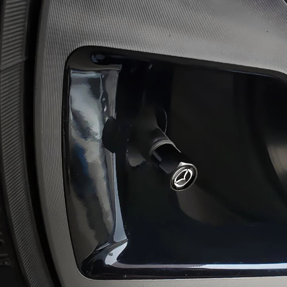 4x Metall Reifenventil Kappen Staubschutz Auto Zubehör Dichtung Set Schwarz Silber