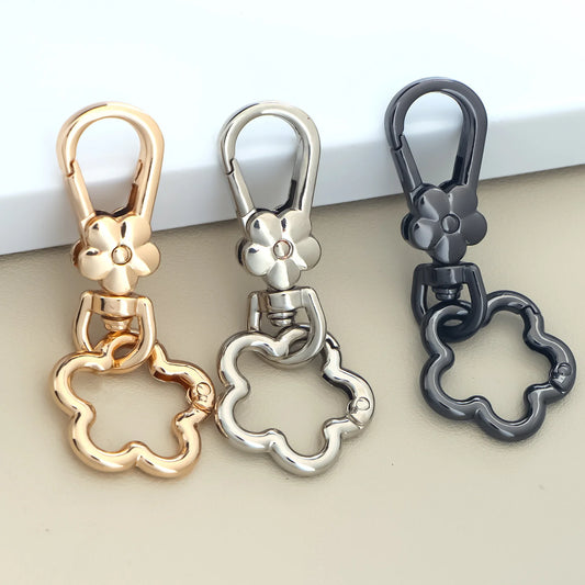2er Set drehbare Karabiner Verschlüsse mit Blumen Design