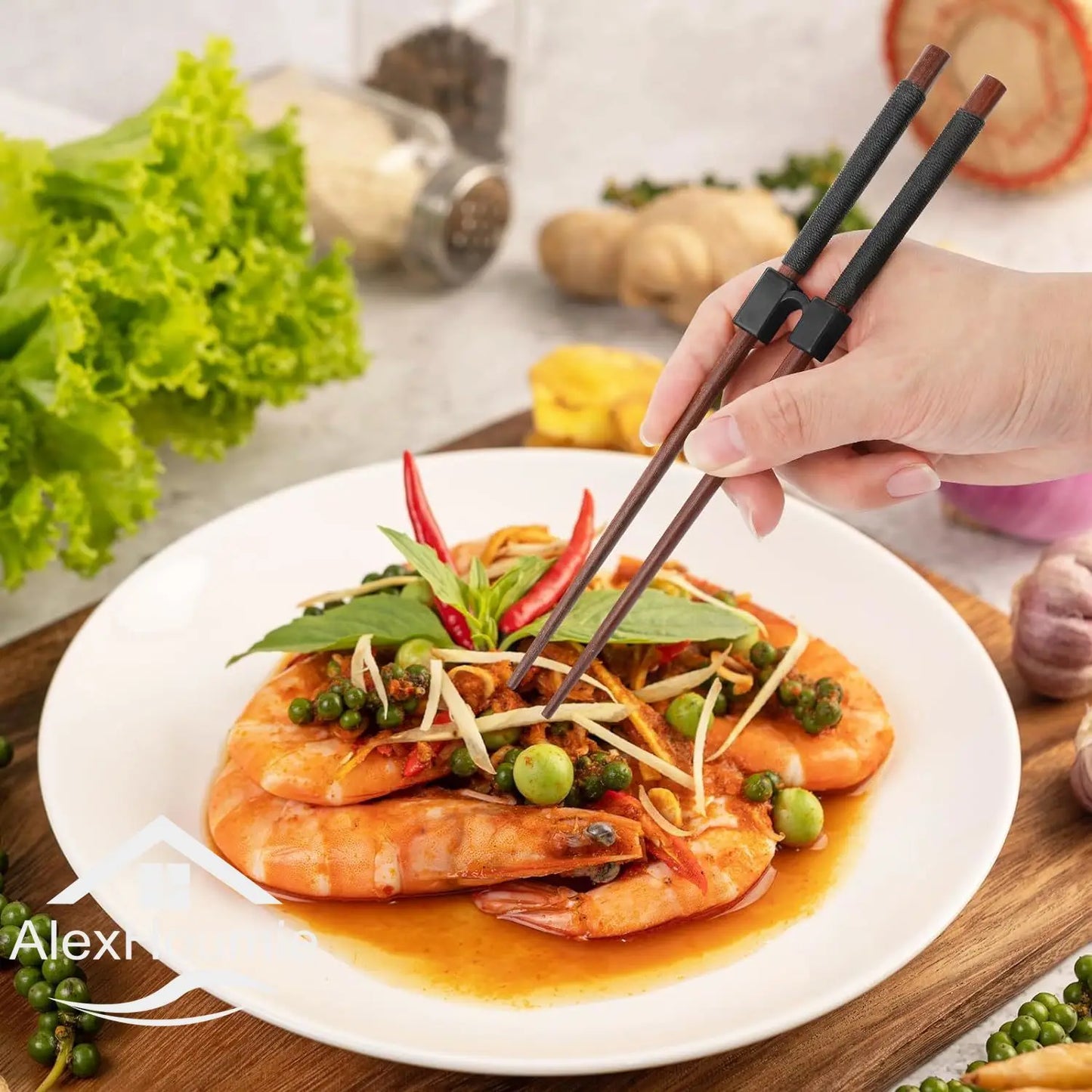 6er-Pack wiederverwendbare Essstäbchen-Helfer für Erwachsene und Kinder Training