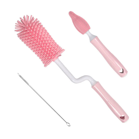 3-tlg. Silikon Reinigungsset für Babyflaschen - Schnuller – Gründliche Hygiene