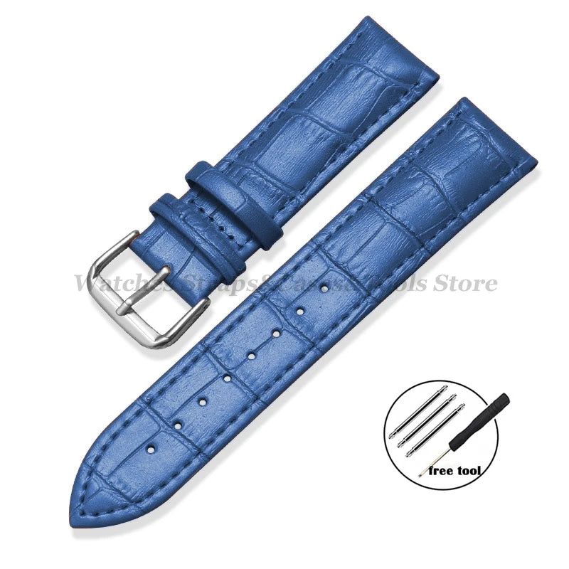 Kalbsleder Uhrenarmband Slub Muster 12-24mm Smartwatch Classic