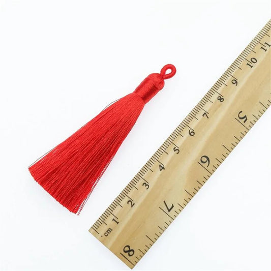 10er Set 8cm Seiden-Quasten zum Basteln für Schmuck - Lesezeichen