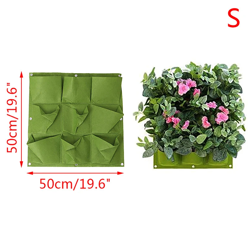 Vertikaler Wandpflanzer Tasche Grün – Ideal für Kräuter - Blumen Garten Balkon