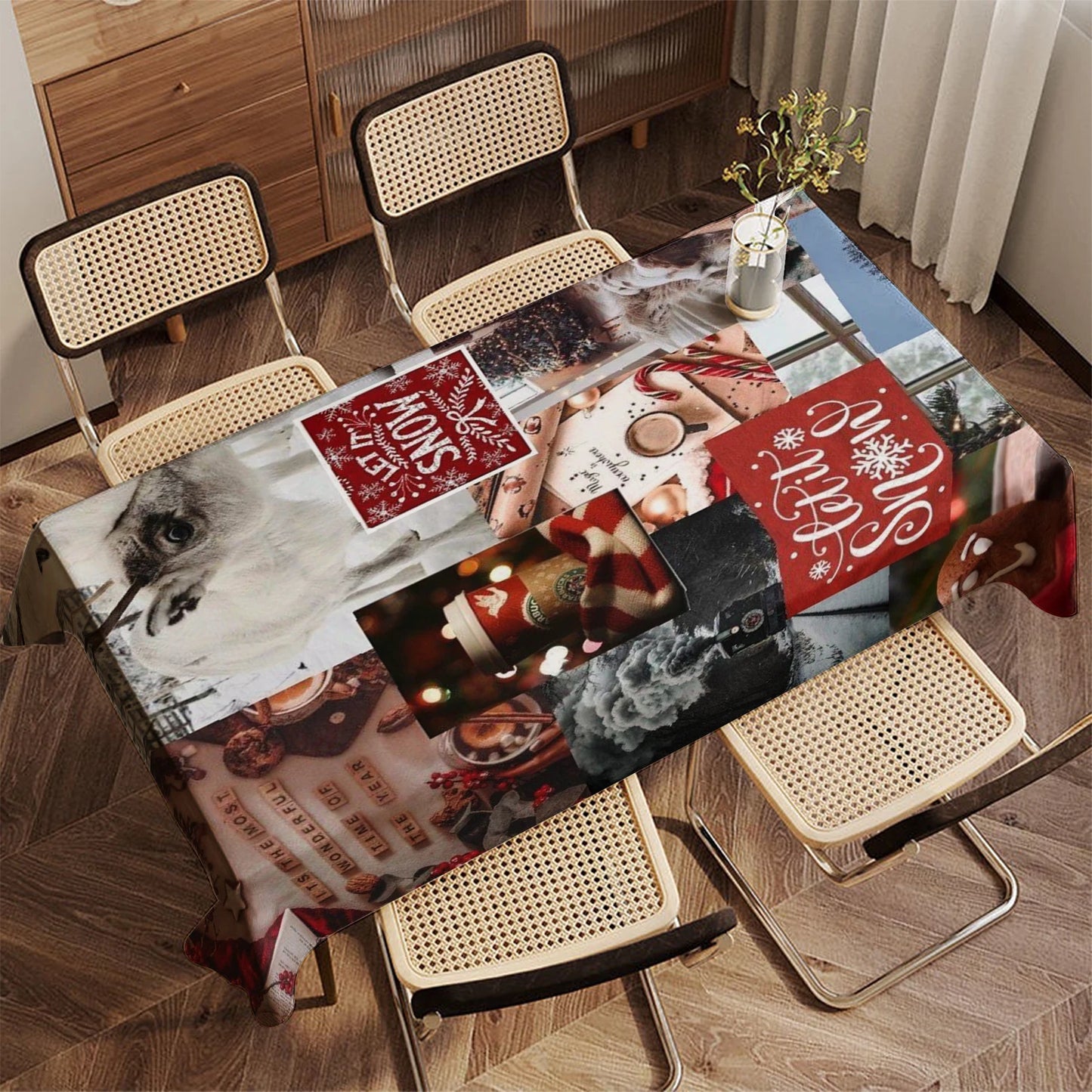 Festliche rechteckige Weihnachtstischdecke für Zuhause und Feiern