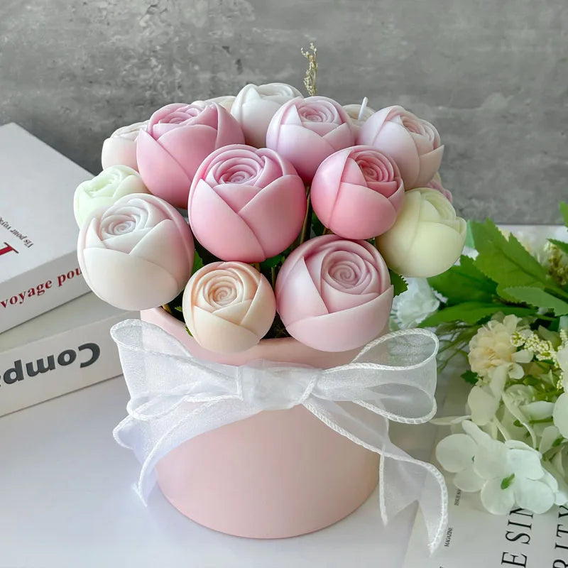 3D Rose Ball Silikonform für Kerzen, Eiswürfel, Seife und Kuchen-Yabubest - Home & More