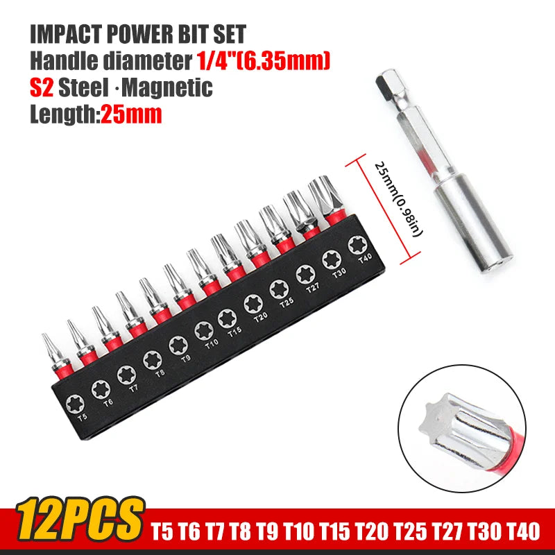 2-Zoll Torx Schraubendreher-Bit-Set, magnetisch, S2 Stahl für Werkstatt - Heim