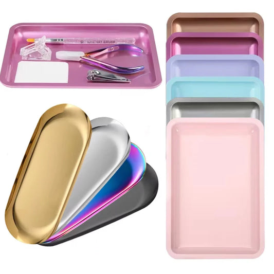 Edelstahl Kosmetik Ablage für Maniküre und Nail Art Werkzeuge