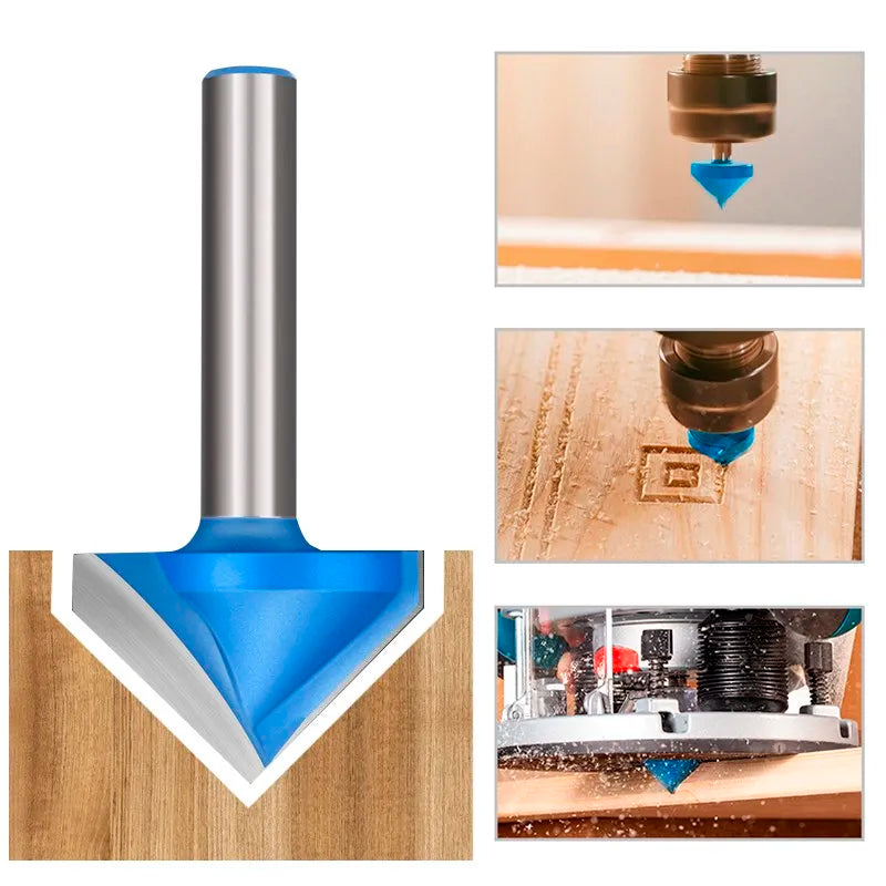 Präzision trifft Vielseitigkeit: 6x22 mm V-förmiger Vollhartmetall-Fräser, 60-150° Winkel
