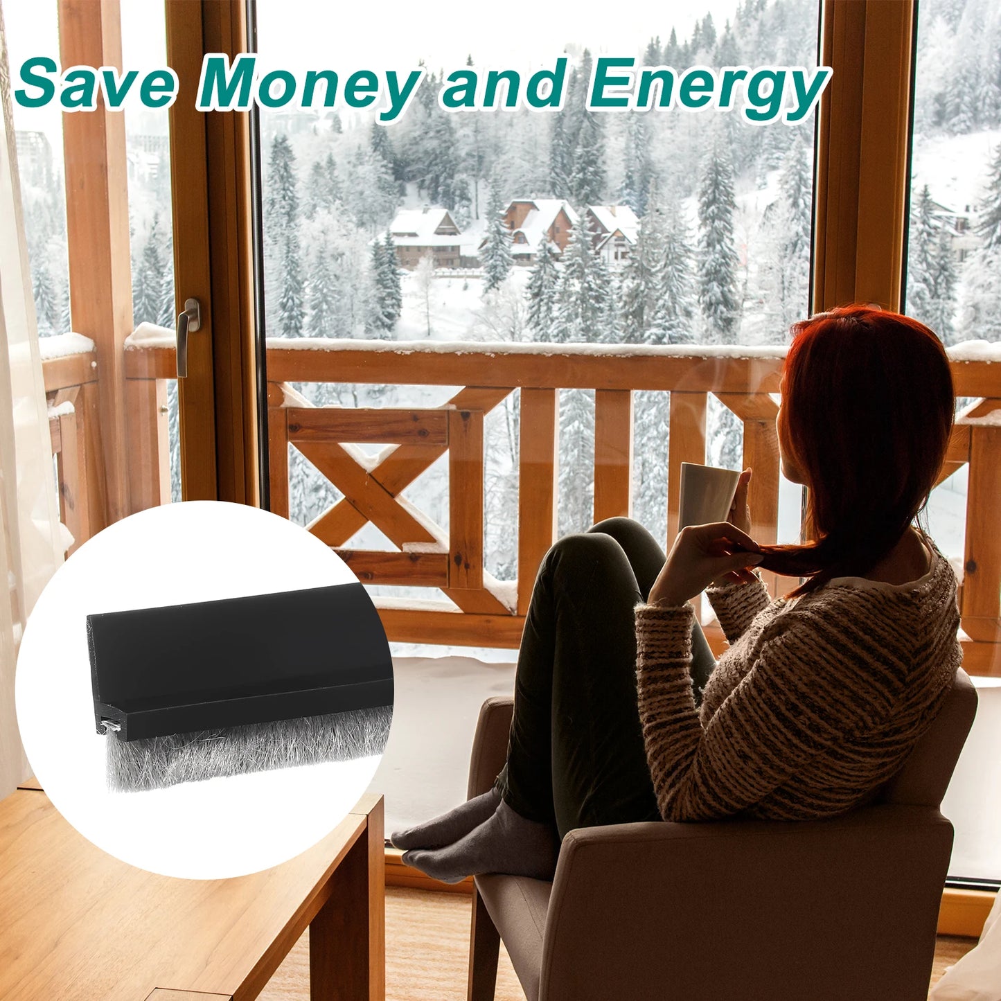 100 cm selbstklebender Türfeger Zugluftstopper mit Bürste 1-3 Stück