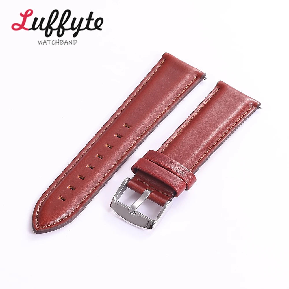 Schnellverschluss Echtleder Uhrenarmband 18-24mm mit Ölwachs Finish
