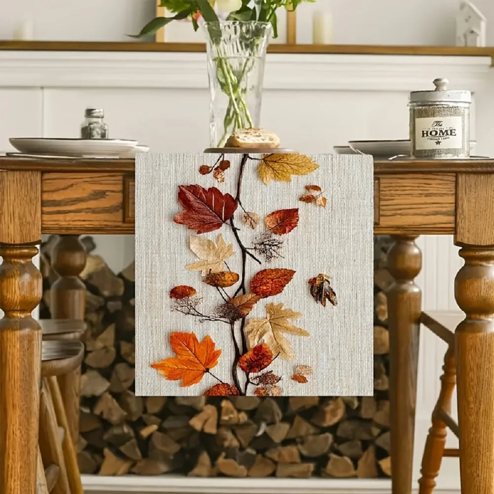 Herbst Tischläufer Blatt Druck Geprägt – Stilvolle Deko für Heim und Gastro