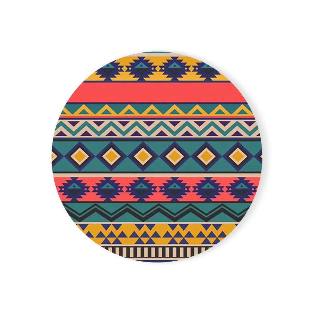 Runde Keramik Untersetzer Böhmischer Stil mit Kork Basis 6er Set