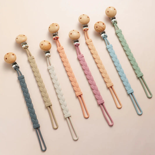 BPA-freie Silikon Beißring Kette Baby Schnuller Clip Tragbar 0-6 Jahre