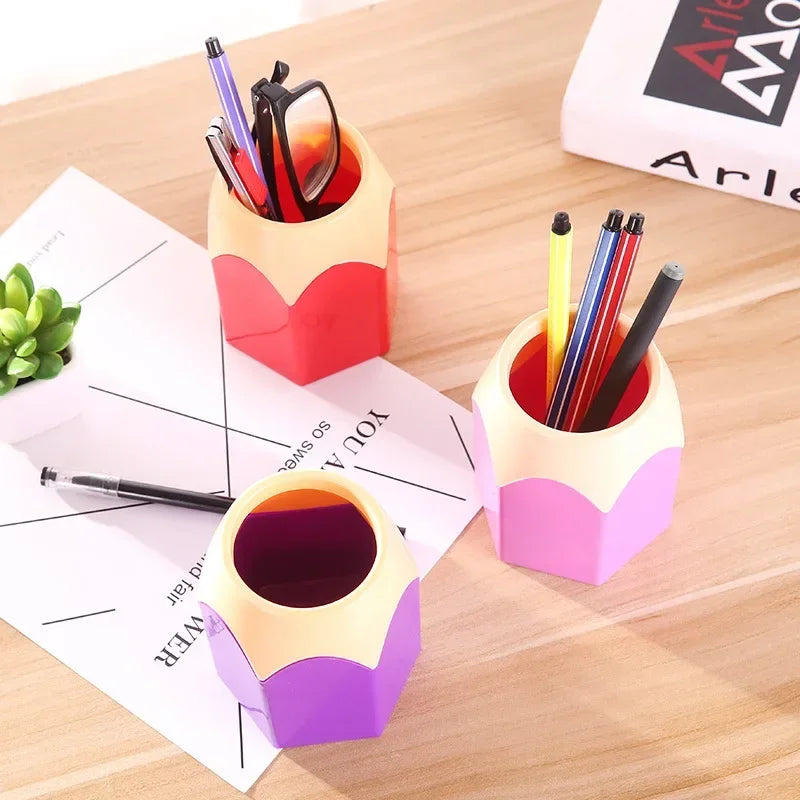 Kreativer quadratischer Stifthalter Kunststoff Organizer für Schule Büro