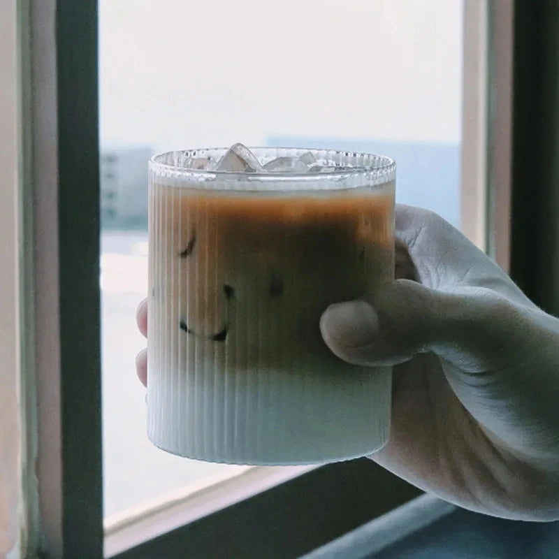 300ML Kaffeetasse Japanische Gestreifte Glas Tasse Transparent Kreativ-Yabubest - Home & More