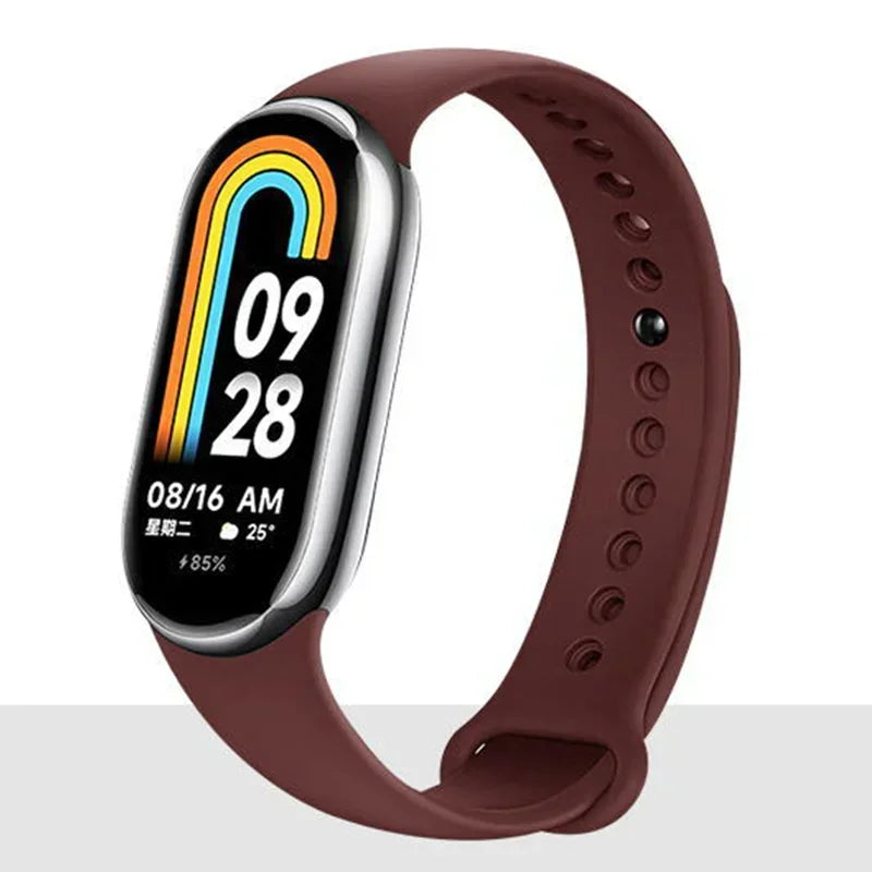 Atmungsaktives Silikon-Sportarmband kompatibel mit Mi Band 8 NFC