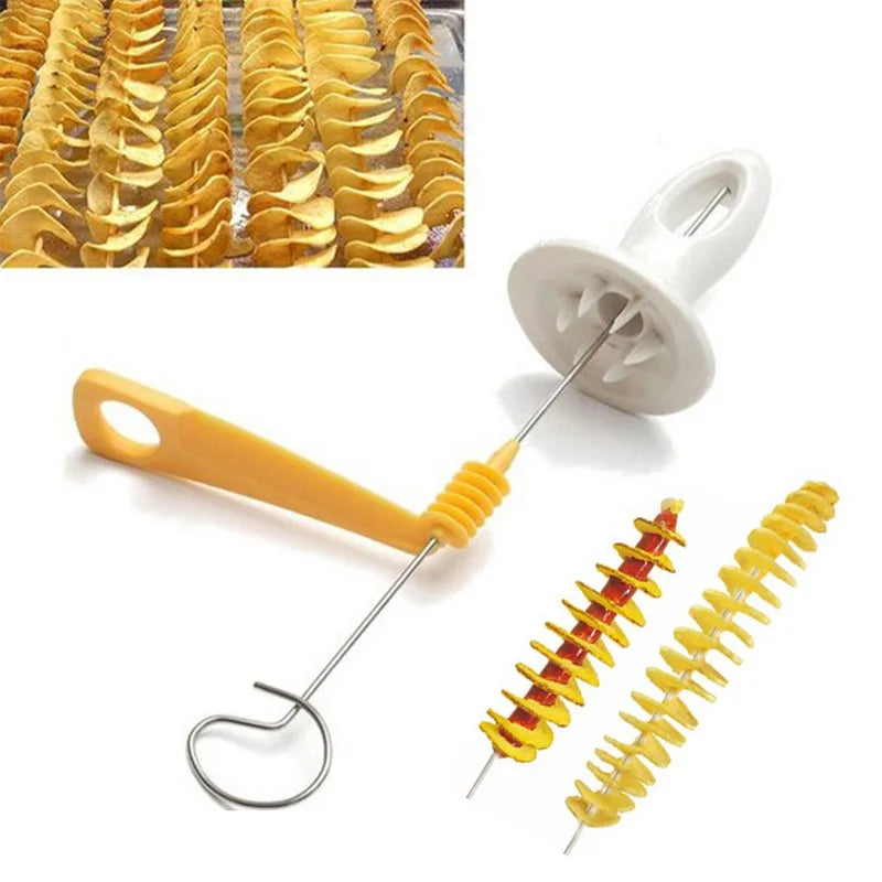 Vielseitiges 2/4/6 Set Spiral-Kartoffelschneider aus Edelstahl - Kunststoff
