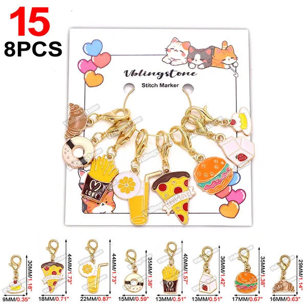 Mix Metall Katze Anhänger Häkeln und Stricken Stich Marker Kits Nadel Clip