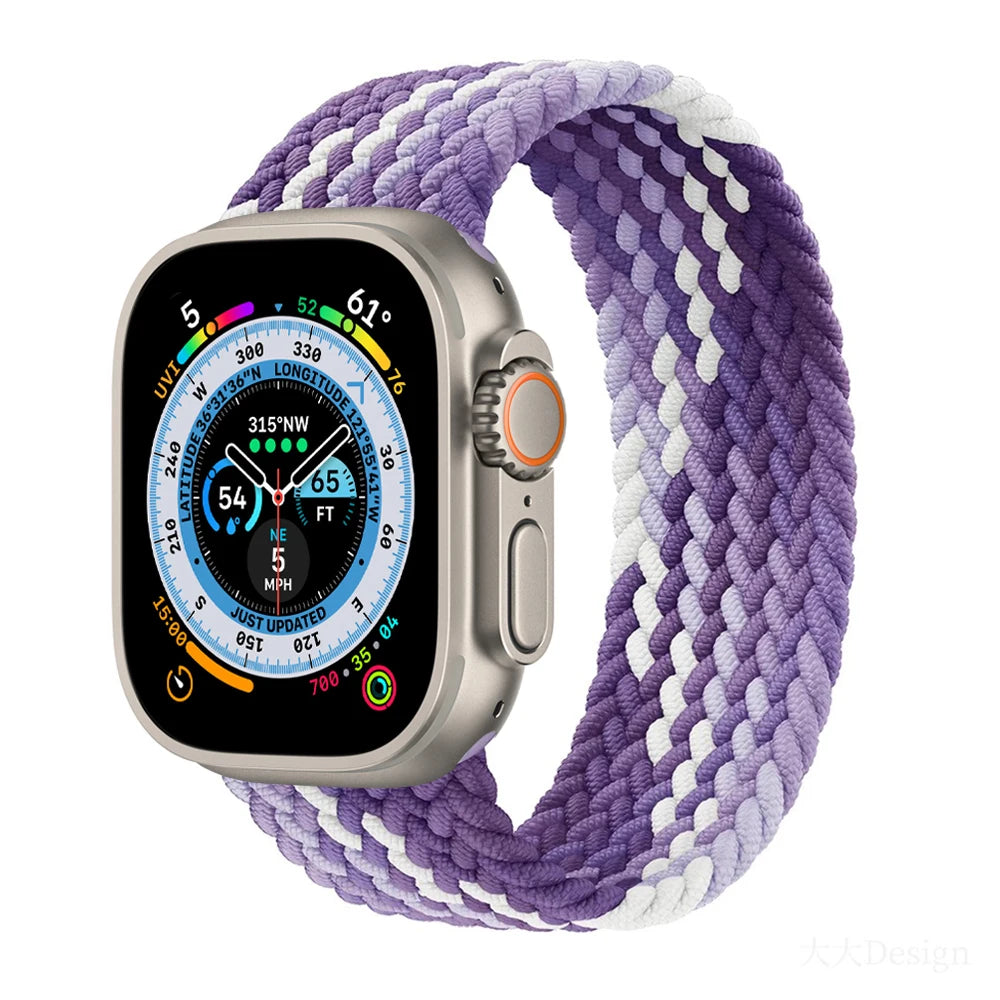 Geflochtenes Solo Loop Ersatzarmband für Smartwatch 38-49mm Unisex