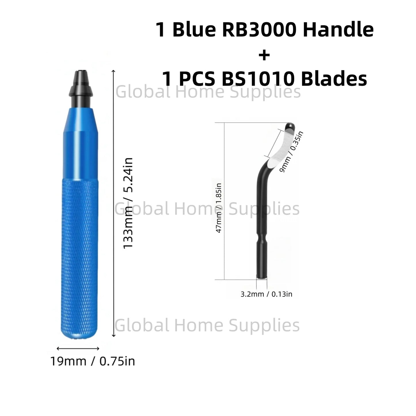 Entgratungswerkzeug RB3000 mit 1 oder 11 Schnellarbeitsstahl-Schwenkklingen