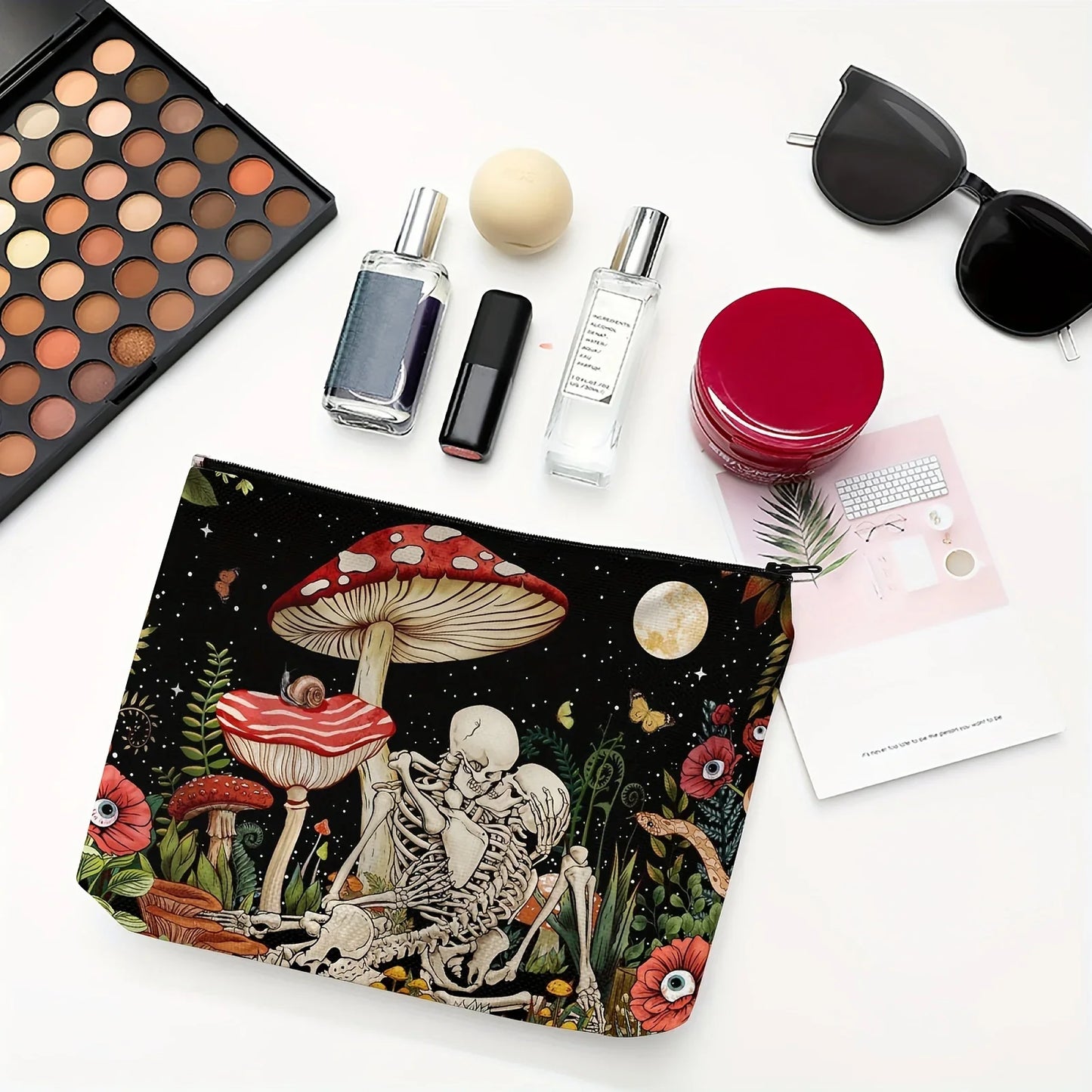 Multifunktionale Kosmetiktasche aus Leinen mit modischem Muster-Yabubestshop