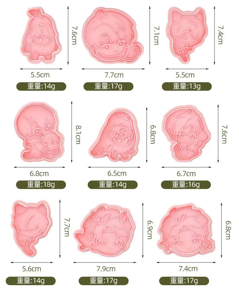 Keksform mit Anime Rändelwerkzeug für kreative Kekse