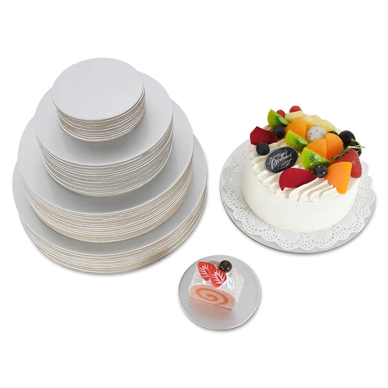 Runde Kuchenboards 10 16 22 26 cm Gold Silber Basis für Cupcake Dessert