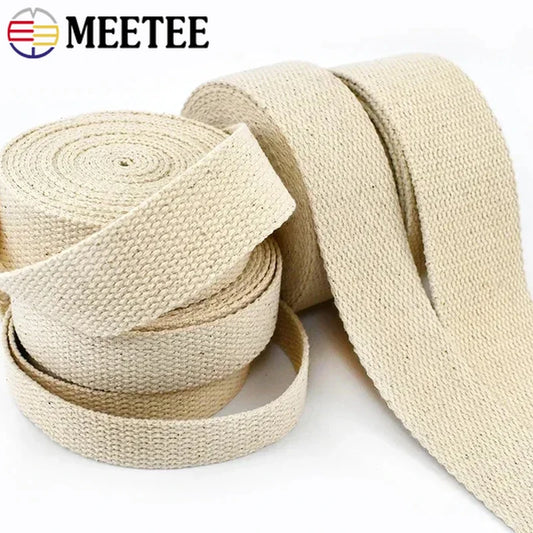 10 Meter Baumwoll-Gurtband beige 15–38 mm für Taschen & Kleidung - Yabubest - Home & More