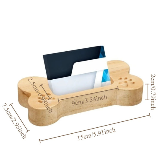 Praktischer Visitenkartenhalter aus Massivholz für den Schreibtisch