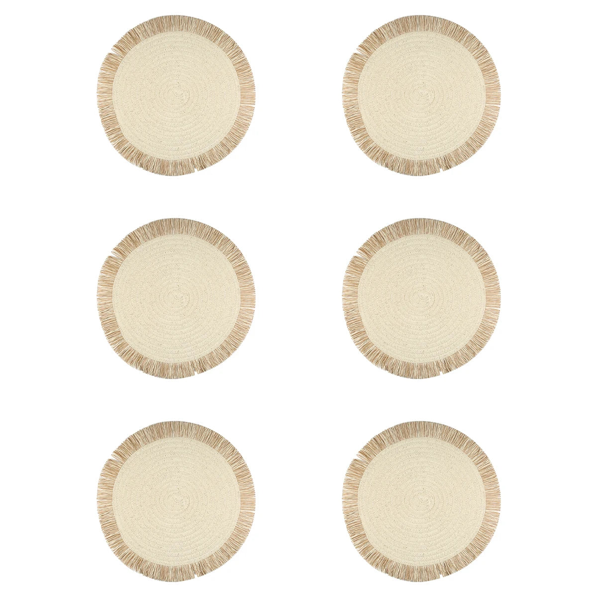 Rundes Tischset aus Papiergewebe im Nordic Stil – Beige Untersetzer