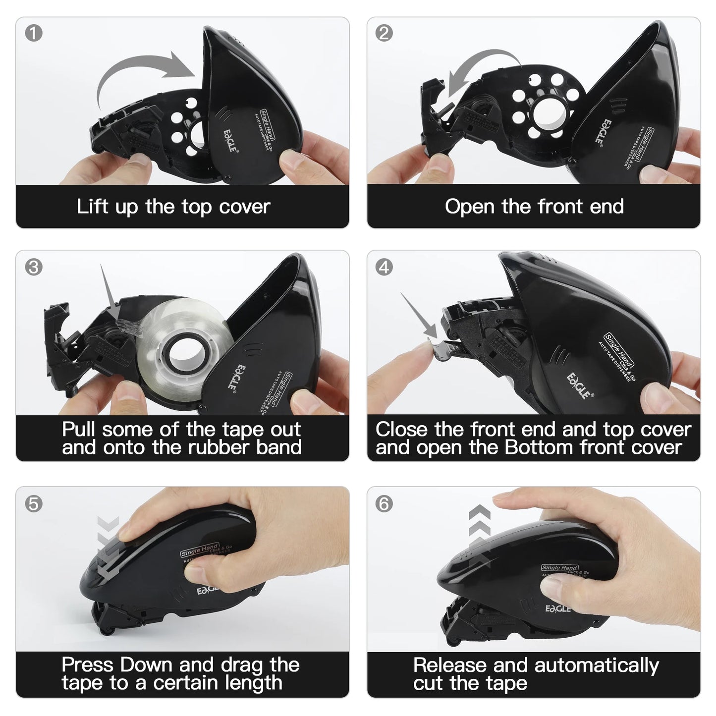 Effizienter Klebebandabroller mit automatischem Schnitt Einhandbedienung