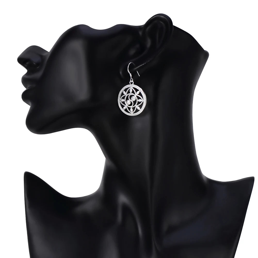 925 Sterlingsilber Kreisohrringe für Damen Eleganter Hochzeitsschmuck