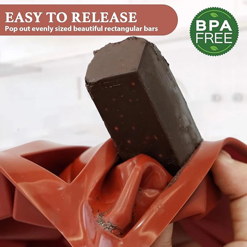 12 Gitter Silikonbackform zum Herstellen von Schokoriegeln und Snacks-Yabubest - Home & More