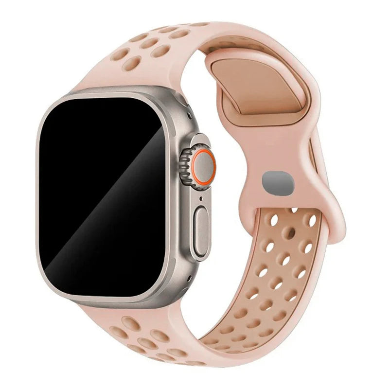 Sportliches Silikonarmband kompatibel mit Smartwatch 38-49 mm Modelle