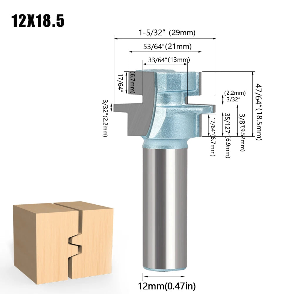 Holz Fräser 8mm und 12mm 1/2 Schaft - Präzises Trimmen und Zapfenfräsen