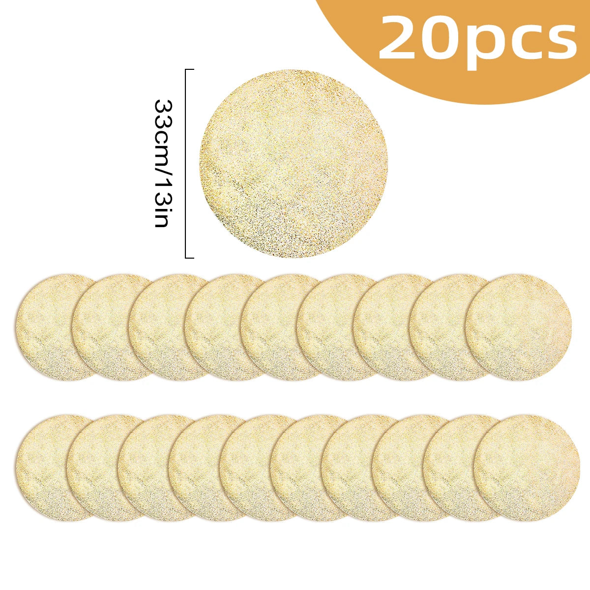 Gold Einweg Tischsets Rund 33cm für Weihnachtsfeier & Festliche Deko
