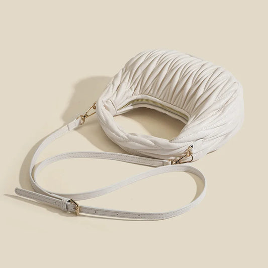 Modische Damen Umhängetasche in Unifarben mit kleiner Zusatztasche