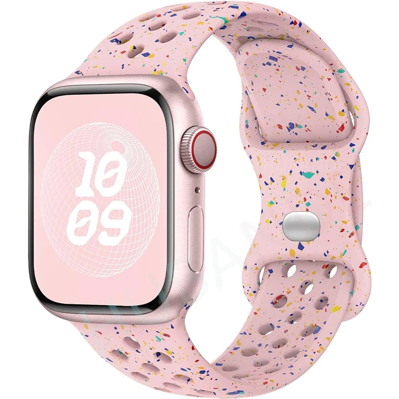 Sportliches Silikonarmband kompatibel mit Smartwatch 38-49 mm Modelle
