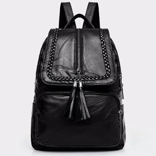 Damen Multifunktions Rucksack Umhängetasche Faltbar Schwarz