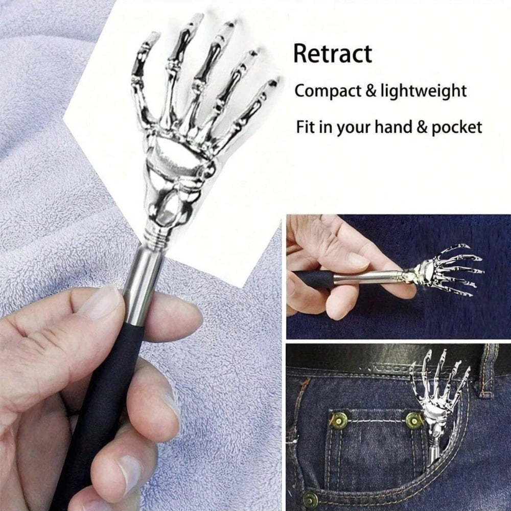 3-teiliges Edelstahl Rückenkratzer-Set – Ausziehbar - Ergonomisch für Entspannung