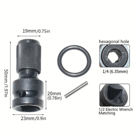 Vielseitiger Adapter 1/2 Zoll Vierkant auf 1/4 Zoll Sechskant