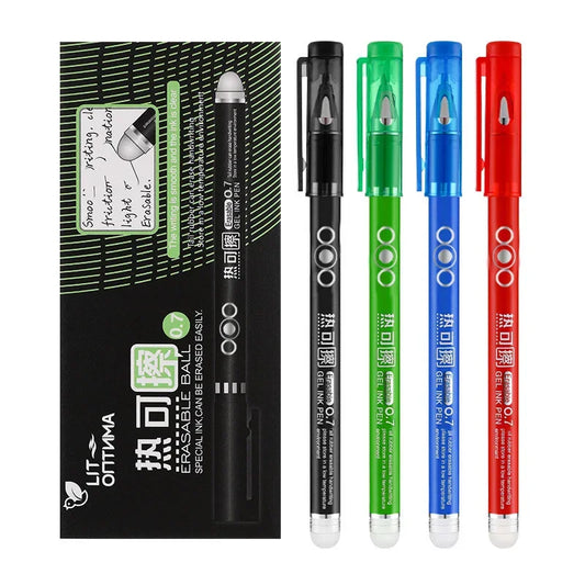 4er Set 0,7 mm wärmelöschbare Gelstifte für Schule und Büro