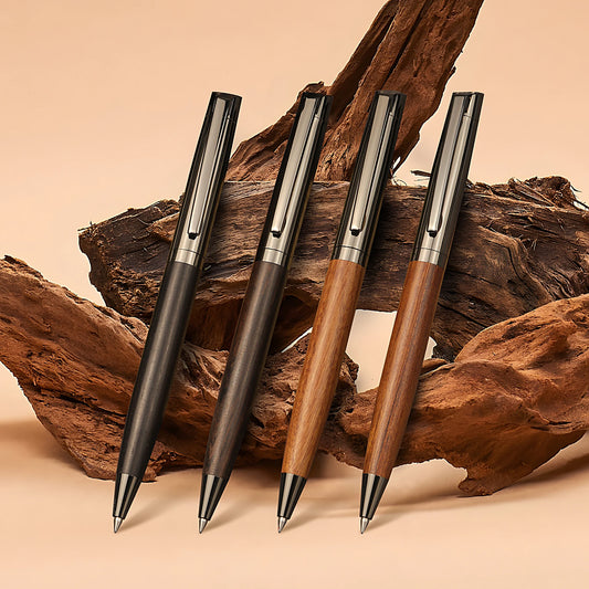 Premium Metall Kugelschreiber mit Holzschaft für reibungsloses Schreiben