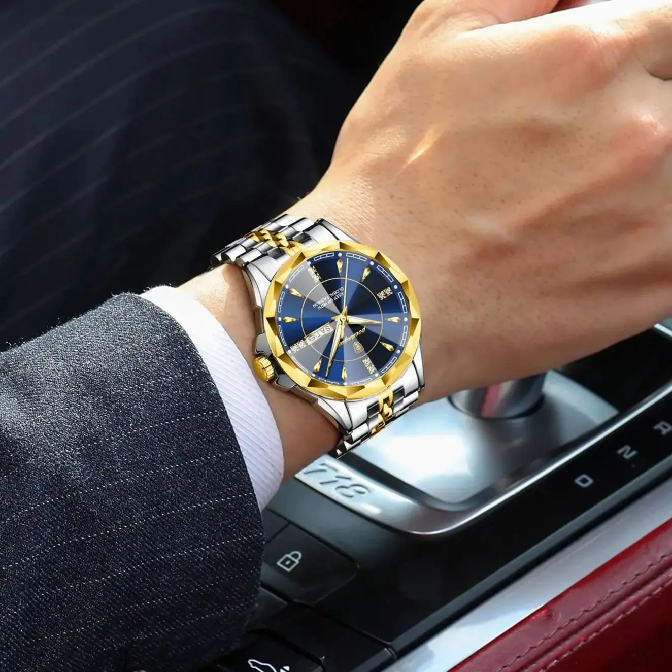 Luxus Herren Quarzuhr Wasserdicht Edelstahl Business Armbanduhr