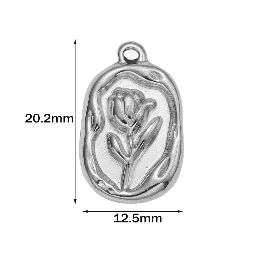 Goldfarbene Edelstahl Charms Rose Herz Meerjungfrau Design