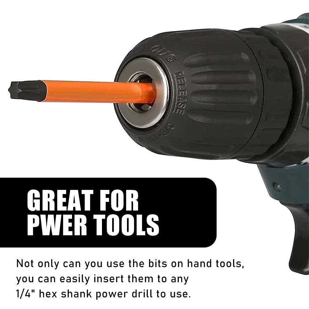 Vielseitiges 14-teiliges Schlag Torx Bit Set mit Schraubendrehergriff