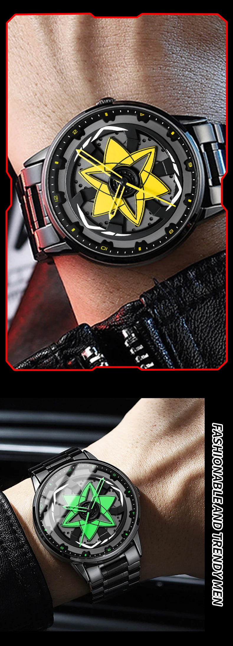 Sportliche Edelstahl Herren Armbanduhr mit Quarzwerk und Faltschließe