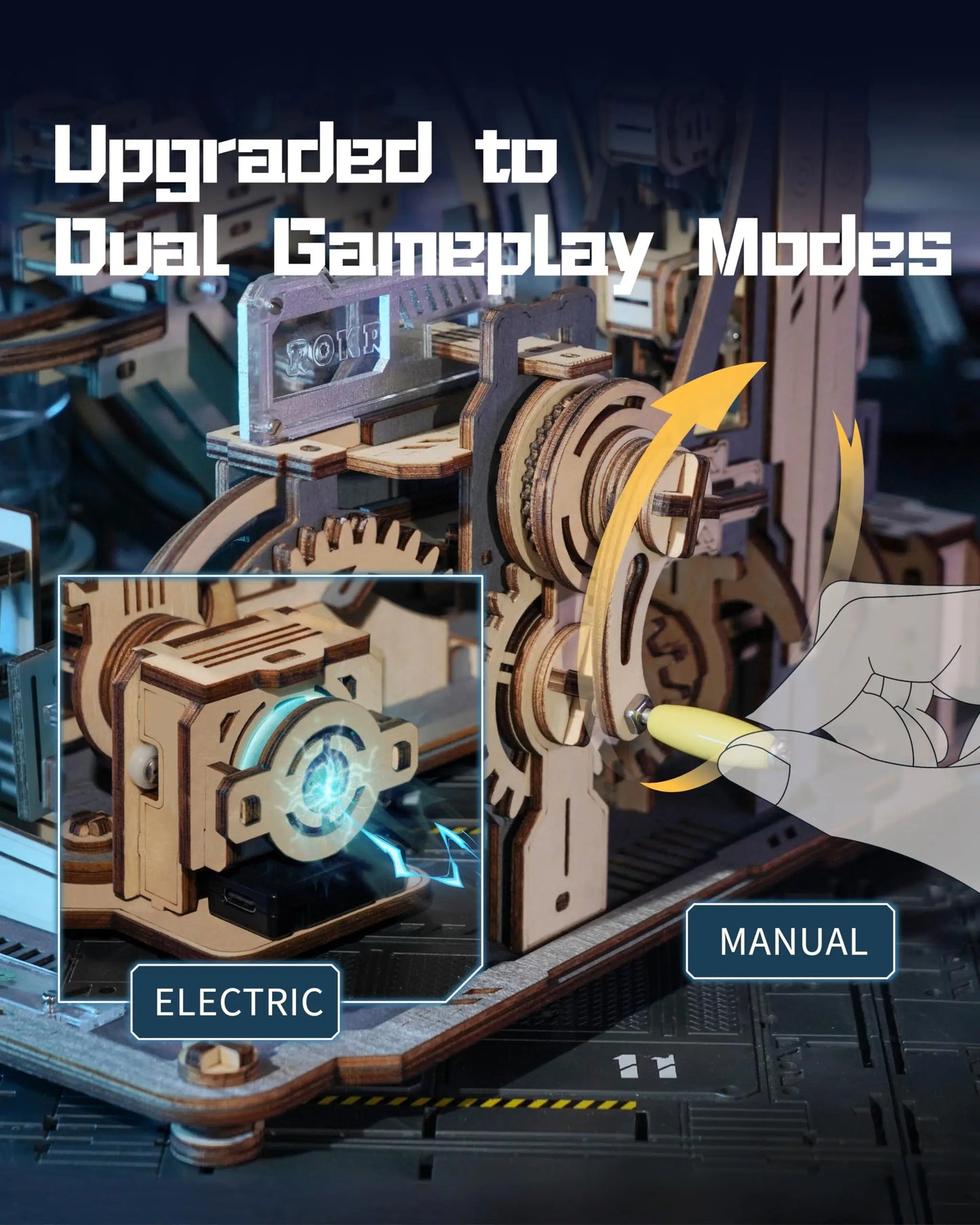 Elektrischer Marmor Lauf 3D Puzzle aus Holz mit Lichtfunktion-Yabubestshop