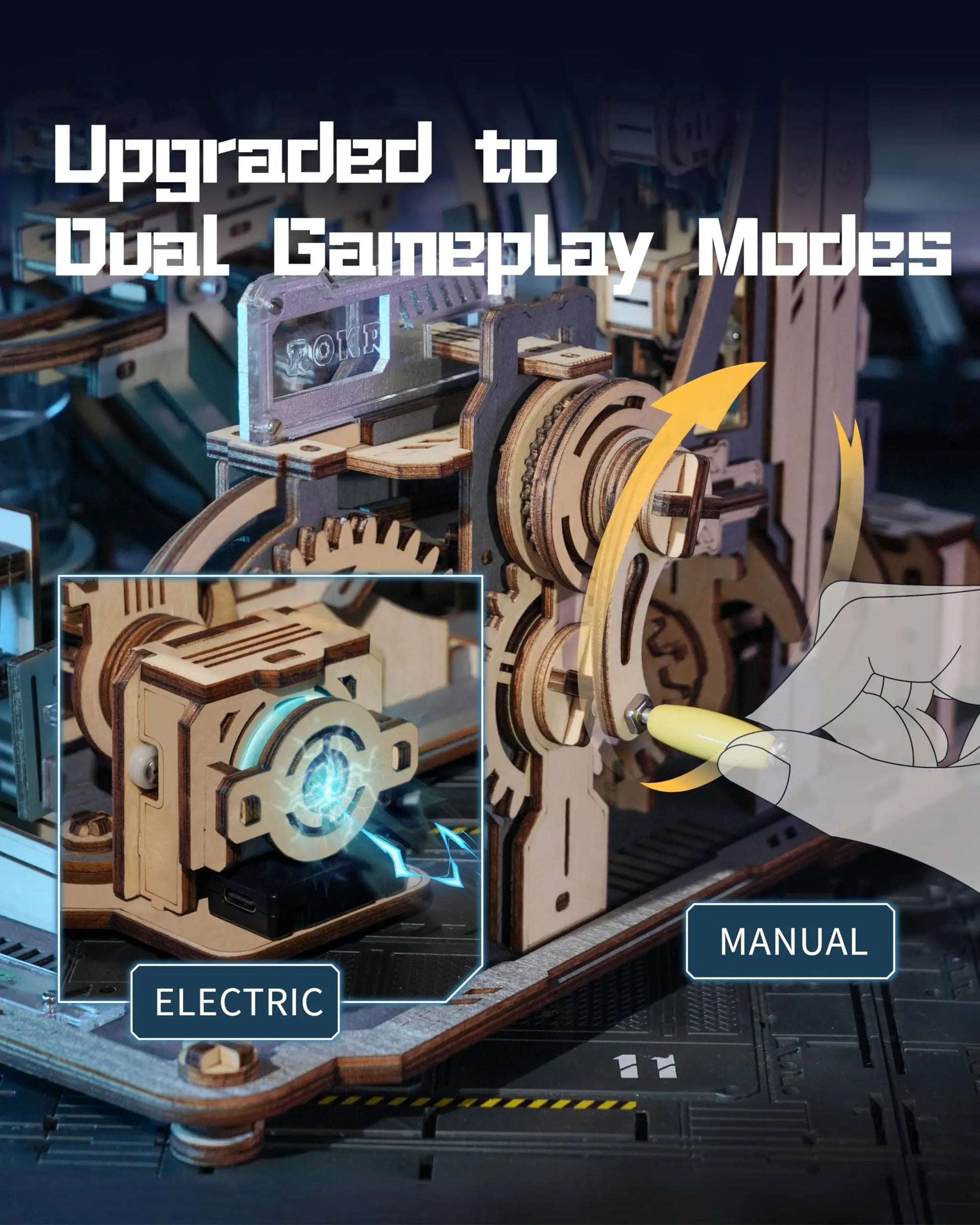 Elektrischer Marmor Lauf 3D Puzzle aus Holz mit Lichtfunktion-Yabubestshop